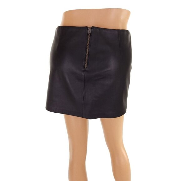Mackage Collection Leather Mini Skirt Size M Womens Black - Picture 4 of 6